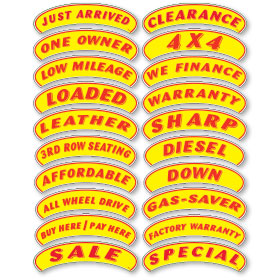 Arch Stickers with Messages - Red & Yellow
