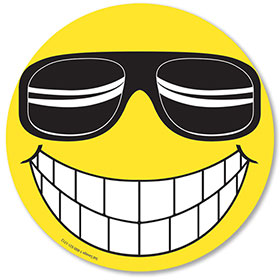 Happy Face with Sunglasses Stickers