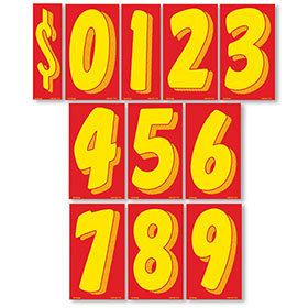 11.5" Windshield Pricing Numbers - Red & Yellow