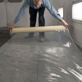 RBL Products 48" x 200ft Spray Booth Floor Film, Clear - 421