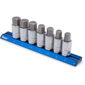 Titan Tools 1/2" Drive Metric Hex Bit Socket Set, 7 Pc. - 16131